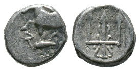 (Silver, 1.80g 11mm) THRACE. Byzantion. Circa 387/6-340 BC. Hemidrachm