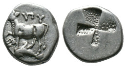 (Silver, 3.72g 15mm) THRACE. Byzantion. Circa 387/6-340 BC. Drachm
