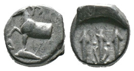(Silver, 1.56g 11mm)THRACE. Byzantion. Circa 387/6-340 BC. Hemidrachm