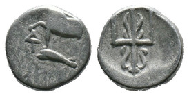 (Silver, 1.64g 11mm) THRACE. Byzantion. Circa 387/6-340 BC. Hemidrachm