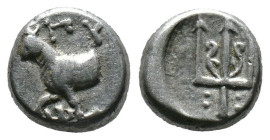 (Silver, 1.93g 12mm) THRACE. Byzantion. Circa 387/6-340 BC. Hemidrachm