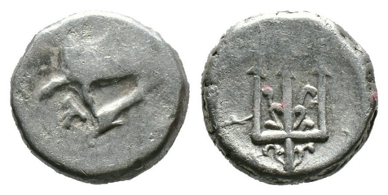 (Silver, 1.82g 12mm) THRACE. Byzantion. Circa 387/6-340 BC. Hemidrachm