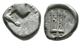 (Silver, 1.83g 11mm) THRACE. Byzantion. Circa 387/6-340 BC. Hemidrachm