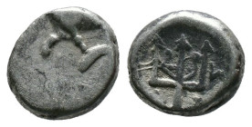 (Silver, 1.86g 11mm) THRACE. Byzantion. Circa 387/6-340 BC. Hemidrachm