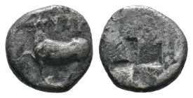 (Silver, 2.12g 13mm) THRACE. Byzantion. Circa 387/6-340 BC. Hemidrachm