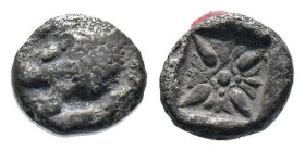 (Silver, 0.88g 9mm) Ionia. Miletos circa 500 BC. Diobol AR