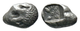 (Silver, 0.82g 7mm) Ionia, Miletos AR Diobol circa 520-450 BC