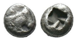 (Silver, 0.68g 7mm) Ionia, uncertain mint AR Obol. Circa 600-550 BC.