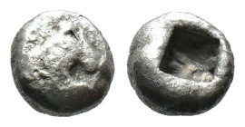 (Silver, 0.69g 8mm) Ionia, uncertain mint AR Obol. Circa 600-550 BC.