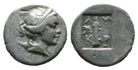 (Silver, 0.90g 14mm) LYCIAN LEAGUE. Circa 27-20 BC. 1/4 Drachm