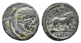 (Bronze, 1.22g 15mm) Lydia, Thyatira. Pseudo-autonomous issue, c. 2nd-3rd century AD. AE.