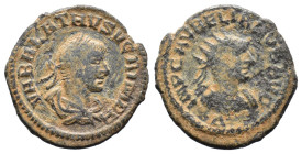 (Bronze, 3.18g 21mm) Aurelian and Vabalathus (268-272 AD) AE Antoninianus
