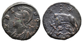 (Bronze, 2.36g 17mm) Roma Commemorative, 331 - 334 AD AE Follis