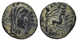 (Bronze, 1.40g 16mm) Divus Constantinus I AD 337-340. Antioch AE.