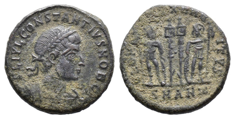 (Bronze, 2.90g 18mm) Constantius II, as caesar Nummus.