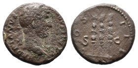 (Bronze, 3.46g 16mm) HADRIAN (117-138). Quadrans. Rome. AE.