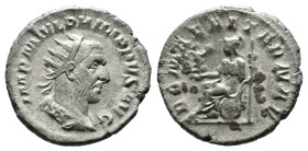 (Silver, 4.08g 22mm) Philippus I Arabs (244-249 AD). AR Antoninianus