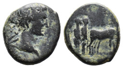 (Bronze, 3.10g 17mm) MACEDON Philippi. Tiberius (14-37). Ae.