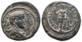 (Bronze, 8.30g 27mm) PISIDIA, Claudioseleucia Elagabalus (218-222 AD). AE.
Laureate, draped and cuirassed bust of Elagabalus, right, seen from rear
Mê...