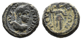 (Bronze, 2.50g 13mm) Pamphylia, Perge. Elagabalus. A.D. 218-222. AE
