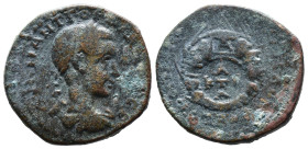 (Bronze, 16.51g 30mm) PONTUS. Neocaesarea. Gordian III (238-244). AE
Laureate, draped and cuirassed bust right.
Rev. Large wreath with A at its top.
R...