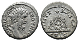 (Silver, 2.95g 17mm) Cappadocia, Caesarea-Eusebia. Septimius Severus (193-211). AR Drachm