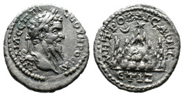 (Silver, 2.83g 18mm) CAPPADOCIA. Caesaraea-Eusebia. Septimius Severus, 193-211. AR Drachm
Laureate head of Septimius Severus to right, with slight dra...