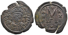(Bronze, 19.13g 36mm) JUSTINIAN I. (527-565). Follis. Constantinople.