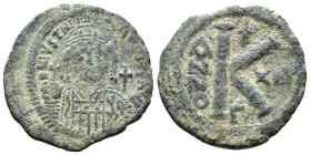 (Bronze, 10.66g 32mm) JUSTIN II (565-578). Half Follis