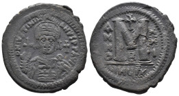 (Bronze, 19.71g 38mm) Justin II (AD 565-578), AE Follis, Antioch