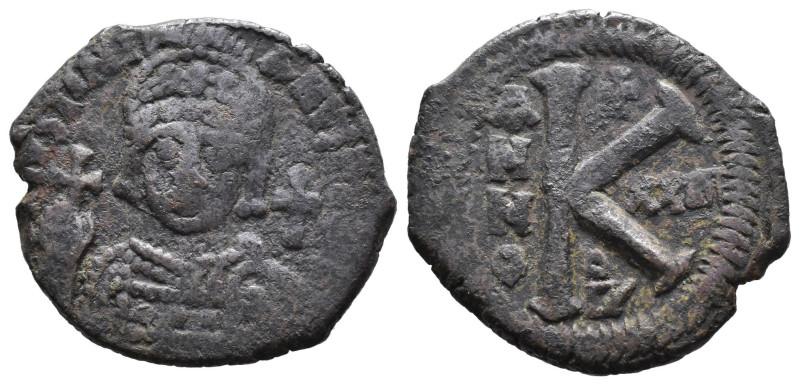 (Bronze, 9.08g 30mm) JUSTIN II (565-578). Half Follis.