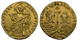 (Gold, 4.39g 21mm) Basil I AV Solidus, c. 868-879 AD Basil I. (867-886 AD). AV Solidus