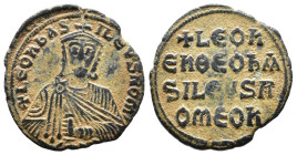 (Bronze, 5.01g 26mm) Leo VI (886-912 AD). AE Follis