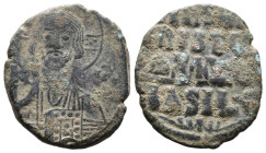 (Bronze, 8.53g 25mm) Anonymous Folles. temp. Basil II & Constantine VIII, circa 1020-1028.