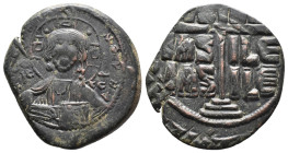 (Bronze, 9.80g 30mm) Anonymous Folles. temp. Romanus III, circa 1028-1034.