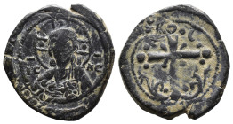 (Bronze, 6.65g 26mm) Anonymous AE 40 Nummi. Constantinople, time of Nicephorus III, AD 1078-1081.