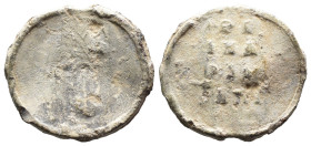 (Seals, 9.09g 25mm) Byzantine Seal IX-XV cent