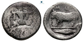 Lucania. Poseidonia circa 475-450 BC. Diobol AR
