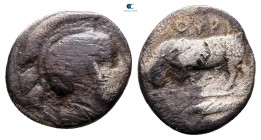 Lucania. Thourioi circa 443-425 BC. Triobol AR