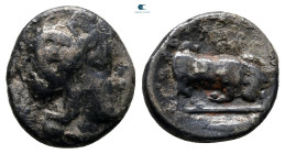 Lucania. Thourioi circa 443-350 BC. Diobol AR