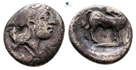 Lucania. Thourioi circa 400-375 BC. Diobol AR