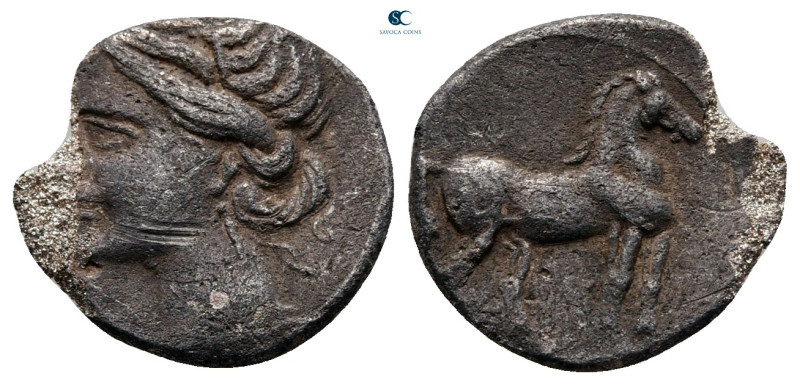 Bruttium. Carthaginian occupation circa 216-211 BC.
1/4 Shekel AR

14 mm, 1,5...
