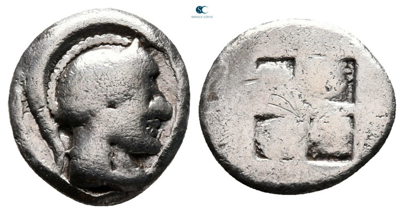 Macedon. Akanthos circa 500-470 BC. 
Diobol AR

11 mm, 1,29 g



nearly v...