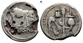 Julius Caesar 49-48 BC. Military mint travelling with Caesar. Fourreè Denarius