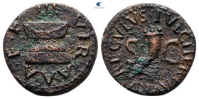 Augustus 27 BC-AD 14. Pulcher, Taurus, and Regulus, moneyers. Rome. Quadrans Æ