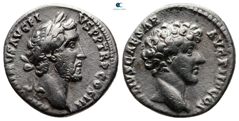 Antoninus Pius with Marcus Aurelius, as Caesar AD 138-161. Rome
Denarius AR

...