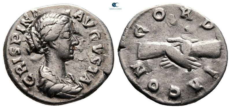 Crispina. Augusta AD 178-182. Rome
Denarius AR

17 mm, 2,63 g



very fin...