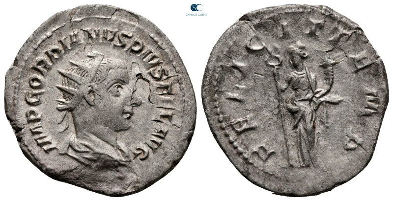 Gordian III AD 238-244. Rome
Antoninianus AR

23 mm, 3,30 g



very fine