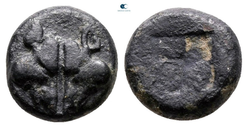 Lesbos. Unattributed Koinon mint circa 500-450 BC.
BI 1/24 Stater

9 mm, 1,24...