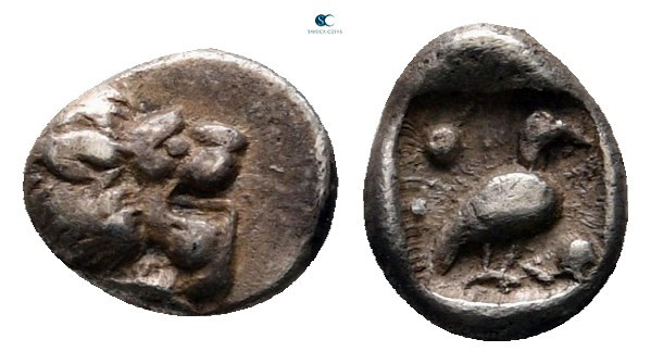 Ionia. Miletos circa 525-475 BC. 
Tetartemorion AR

7 mm, 0,28 g



very ...